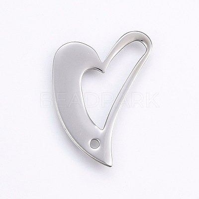 304 Stainless Steel Open Heart Pendants Beadpark