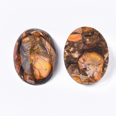 Assembled Synthetic Imperial Jasper And Bronzite Cabochons Beadpark