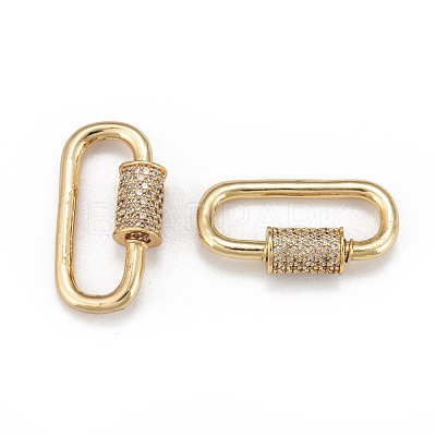 Brass Micro Pave Cubic Zirconia Screw Carabiner Lock Charms Beadpark