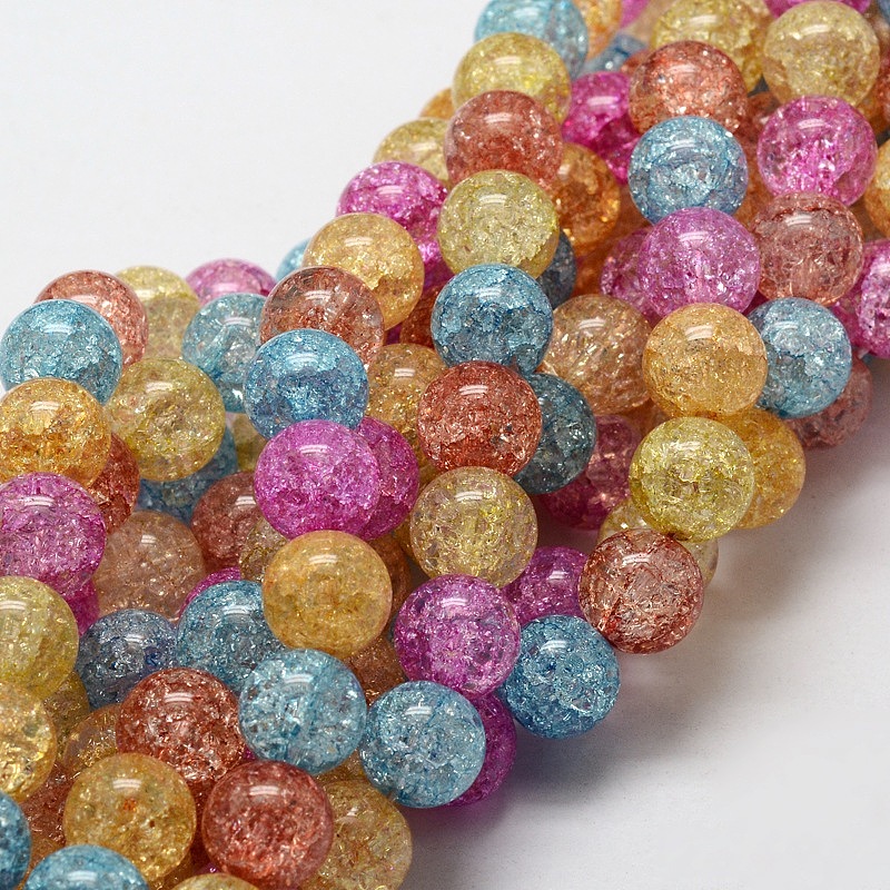 Crackle Glass Round Beads Strands Beadpark