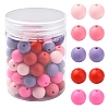 Pink Theme 90Pcs 5 Colors Food Grade Eco-Friendly Silicone Beads SIL-YW0001-43-1