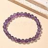 Natural Amethyst Bead Stretch Bracelets X-BJEW-K212-A-034-2