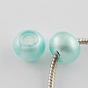 Spray Painted Glass Large Hole Beads X-DGLA-R014-8mm-M-2