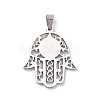Two Tone 304 Stainless Steel Hamsa Hand/Hand of Fatima /Hand of Miriam with Virgin Mary Pendants X-STAS-L012-A02P-2