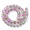 Frosted Spray Painted Glass Beads Strands GLAA-N035-03D-C01-2