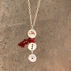 Alloy with Glass Christmas Snowman with Cord Scarf Pendant Necklaces FS-WGC7B44-02-1