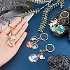 AHADERMAKER 2Sets Space Theme Alloy Enamel Pendants Keychains KEYC-GA0001-25-3