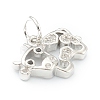 Brass Clear Cubic Zirconia Charms ZIRC-B010-22-4
