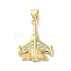 Rack Plating Brass Micro Pave Cubic Zirconia Pendants KK-C052-04A-G-1