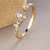 Brass Micro Pave Cubic Zirconia Finger Rings WG08FB0-01-1