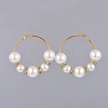 Acrylic Imitated Pearl Beaded Hoop Earrings EJEW-JE03476-2