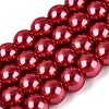 Baking Paint Pearlized Glass Pearl Round Bead Strands X-HY-Q330-8mm-51-1