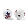 Independence Day Theme Wood European Beads WOOD-M011-07C-2