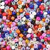 Dyed 8/0 Loose Round Glass Seed Beads SEED-L001-01-2