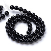 Natural Black Onyx Round Bead Strands X-G-T055-8mm-10-2