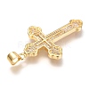 Brass Micro Pave Clear Cubic Zirconia Pendants ZIRC-O038-05G-3