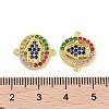 Real 18K Gold Plated Brass Micro Pave Colorful Cubic Zirconia Connector Charms KK-L209-057G-01-3
