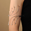 Round Beaded Alloy Upper Arm Open Cuff Bangles WG9CF3D-08-1