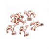 Rose Gold Plated Alloy Letter Pendants PALLOY-J718-01RG-Y-2