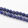 Frosted Round Natural Lapis Lazuli Beads Strands G-E302-110-6mm-1