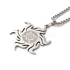 304 Stainless Steel Sun with Knot Pendant Necklaces NJEW-P293-07P-2