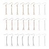 12Pairs 4 Colors Brass Real 18K Gold & Rose Gold & Platinum & Silver Plated Earring Hooks KK-LS0001-16-3