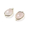 Natural Rose Quartz Faceted Oval Connector Charms G-H323-02G-13-3