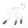 Bullet Shaped Natural Mixed Gemstone Jewelry Sets SJEW-JS01204-2