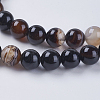 Round Dyed Natural Striped Agate/Banded Agate Beads Strands G-G582-6mm-04-3