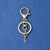304 Stainless Steel Initial Letter Key Charm Keychains KEYC-YW00004-12-2