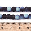 Frosted Transparent Glass Beads Strands GLAA-T032-T6mm-MBB03-4