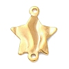 304 Stainless Steel Textured Links Connector Charms STAS-K302-02H-G-1