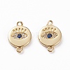 Brass Micro Pave Clear & Royal Blue Cubic Zirconia Links Connectors LS-KK-C100-40G-2