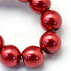 Baking Paint Pearlized Glass Pearl Round Bead Strands HY-Q330-8mm-51-3
