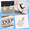 15Pcs 925 Sterling Silver Square Cabochon Settings STER-PH0003-99-5