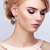FIBLOOM 9 Pairs 9 Style Lotus & Teardrop & Triangle Plastic Imitation Pearl Beaded Stud Earrings EJEW-FI0001-21-5