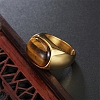 304 Stainless Steel with Natural Tiger Eye Finger Rings for Men FS-WG155DB-08-2