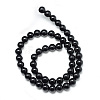 Synthetic Black Stone Bead Strands G-R345-8mm-35-1-2