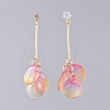Glass Cluster Beads Dangle Ear Studs EJEW-JE03915-01-4
