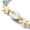 Natural Shell & Synthetic Turquoise Braided Bead Bracelet BJEW-TA00416-01-3