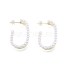ABS Plastic Imitation Pearl Oval Stud Earrings EJEW-P205-03G-2