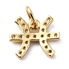 Brass Micro Pave Cubic Zirconia Charms ZIRC-F131-16G-12-2