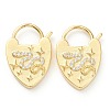Brass Micro Pave Clear Cubic Zirconia Clasps ZIRC-P082-03A-G-1
