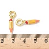 Brass Gold Enamel Pencil European Dangle Charms KK-K293-74G-3