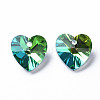 Heart Electroplated Glass Charms EGLA-N006-012A-3