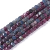 Natural Red Corundum/Ruby and Sapphire Beads Strands G-L537-028-1