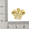 Bowknot Rack Plating Brass Clear Cubic Zirconia Pendants KK-Z053-14G-03-3