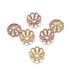 Multi-Petal Flower Brass Fancy Bead Caps KK-F0317-02-NR-1