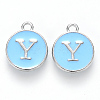 Platinum Plated Alloy Enamel Charms X-ENAM-S118-04Y-P-1