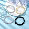 12 Constellation Natural Mixed Gemstone Chip Beaded Stretch Bracelets Sets for Women Men BJEW-JB10264-01-5